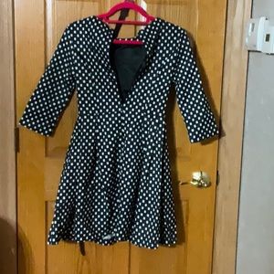 Chun mei na black and white boxes dress